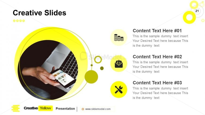 PowerPoint Content Slide Yellow Theme