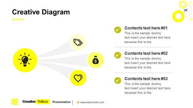 3 Steps Diagram Yellow Template