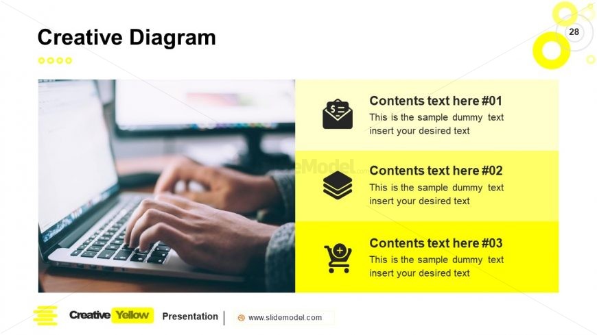 PowerPoint Bullet Points Slide Yellow Theme