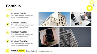 PowerPoint Portfolio Slide Yellow Theme