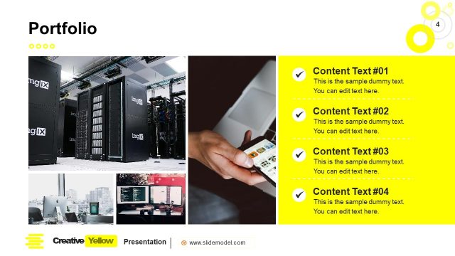 Portfolio Gallery PowerPoint Creative Yellow Template