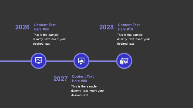 Creative Blue PowerPoint Animated Timeline Slide