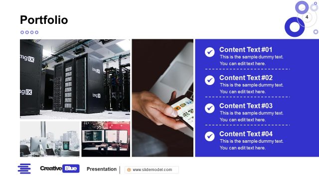 Creative Blue PowerPoint Portfolio Gallery Slide