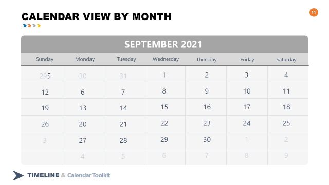 2021 September Calendar PowerPoint Slide