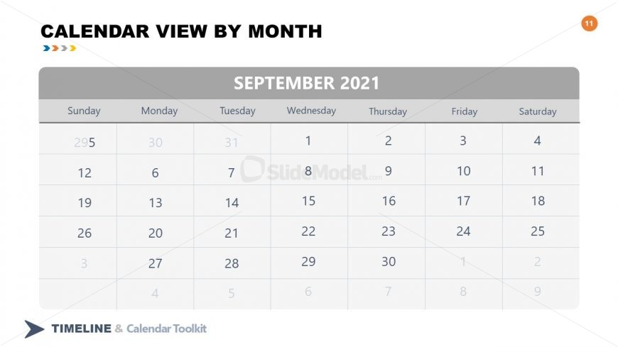 PPT Slide September Calendar 2021