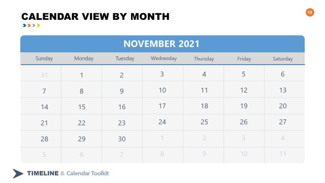 2021 November Calendar PowerPoint Slide