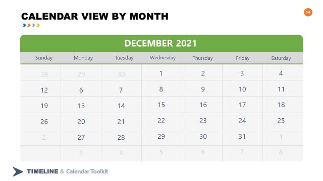 2021 December Calendar PowerPoint Slide