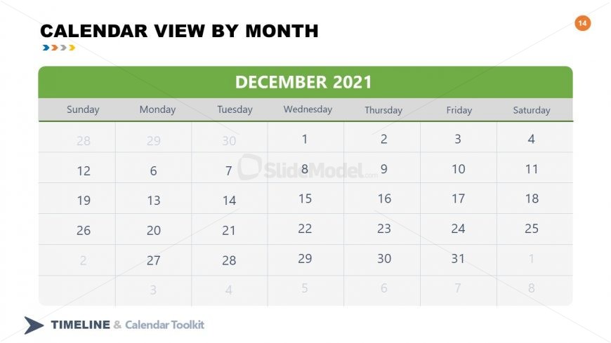 PPT Slide December Calendar 2021