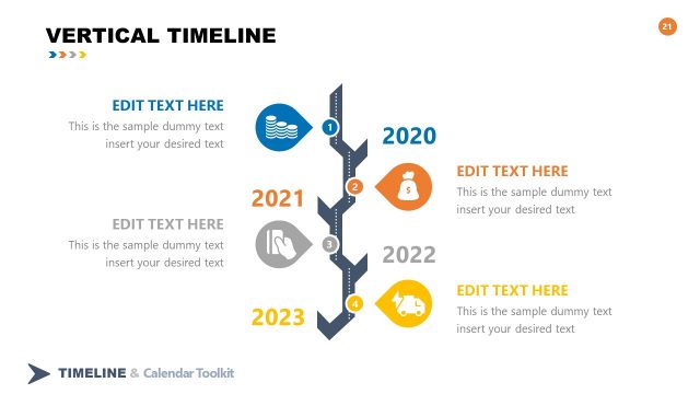 Four Milestones Vertical Timeline Toolkit