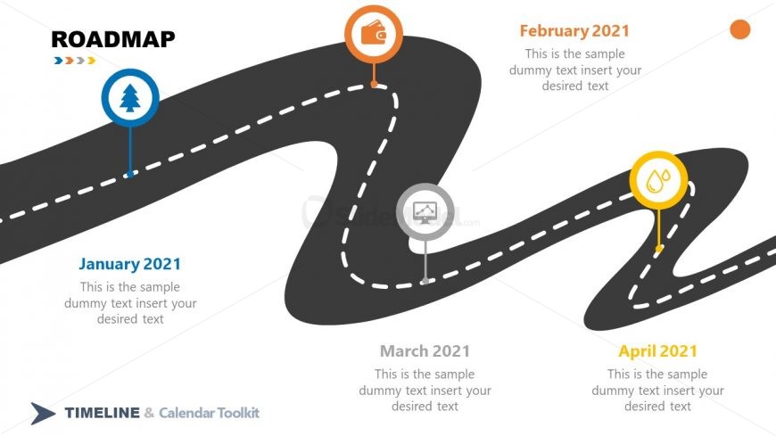 PPT Roadmap Four Milestones