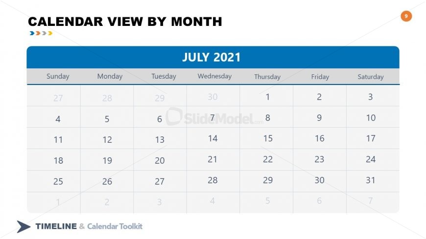 PPT Slide July Calendar 2021