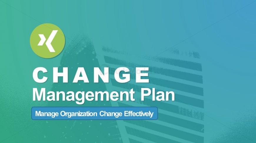 Cover Slide of Change Management Plan 