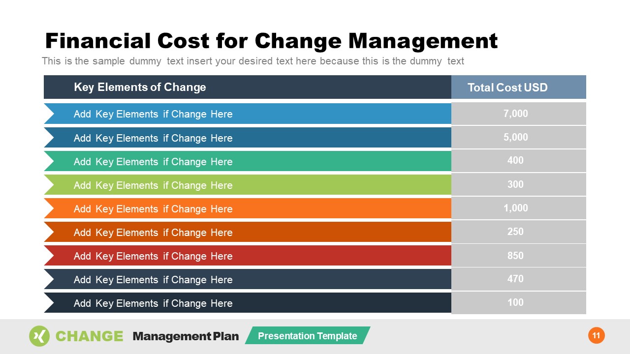 PPT Cost Management Template 