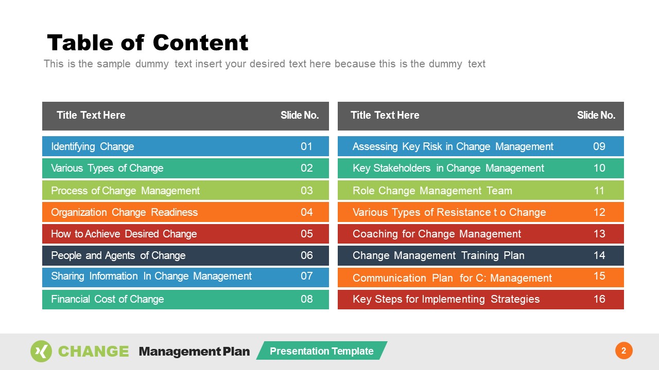 change management process template