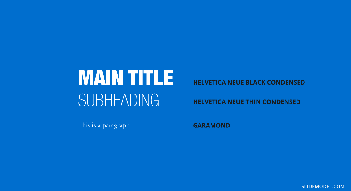 Helvetica Neue + Garamond font pairing
