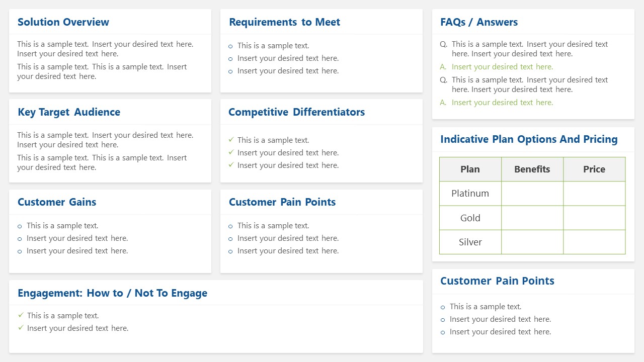 Sales Battle Card PowerPoint Template SlideModel