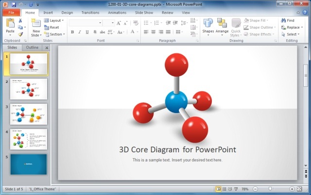 3D Core Diagram for PowerPoint