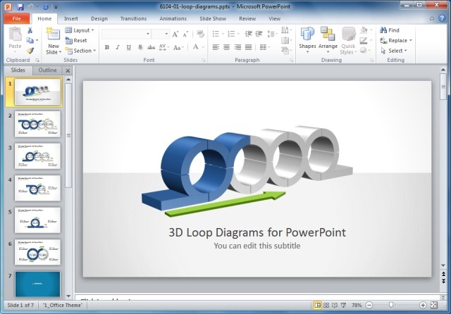 3D Loop Diagrams Template For PowerPoint