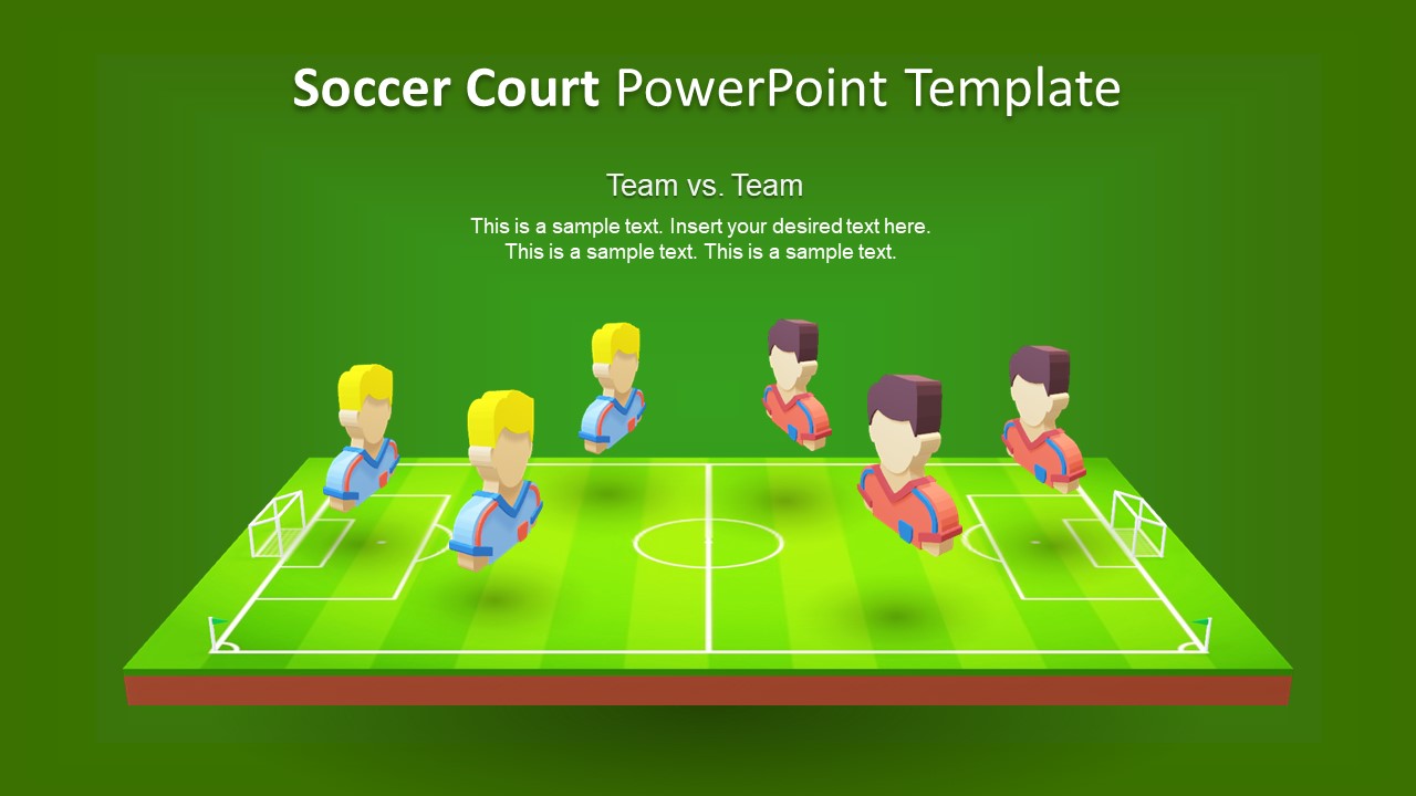 3D Animated Soccer Court PowerPoint Template SlideModel