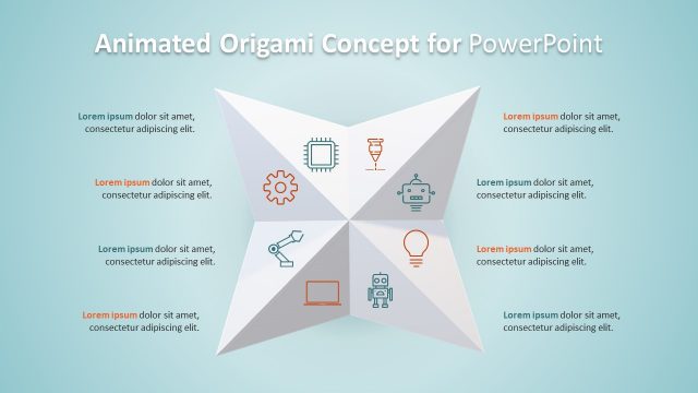 3D Animated Origami Diagram PPT