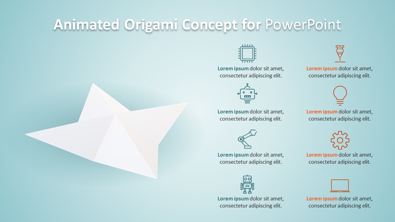 Rotating Origami PowerPoint Animation
