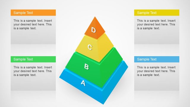 Segmented Multicolored 3D Pyramid Diagram
