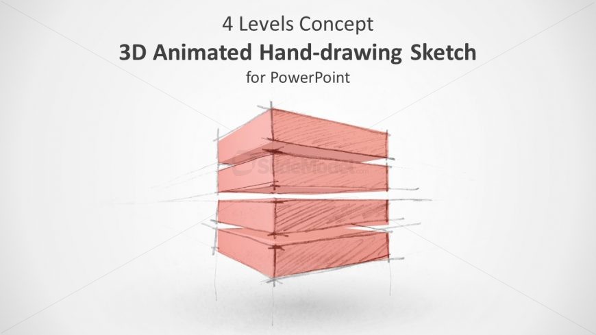 3D Animated 4 Level Structure for PowerPoint