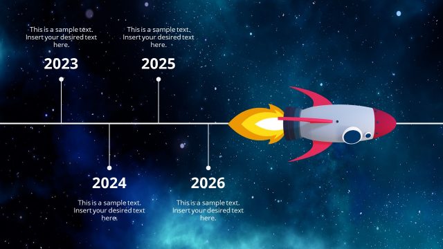 Spaceship in Galaxy Timeline Concept