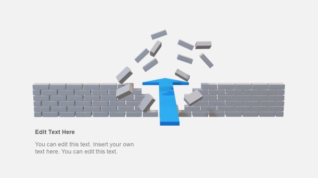 Wall Crossing Arrow 3D PowerPoint