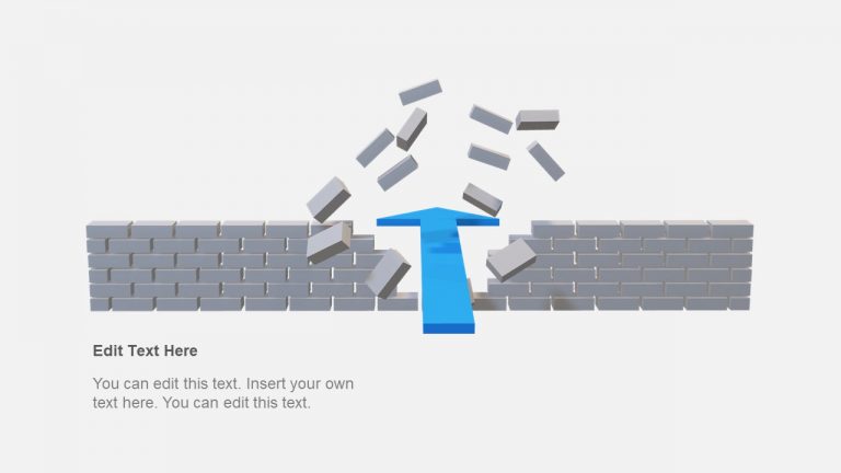 Wall Crossing Arrow 3D PowerPoint - SlideModel