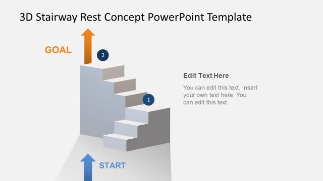 Animated 3D Stairway Rest Concept PowerPoint Template