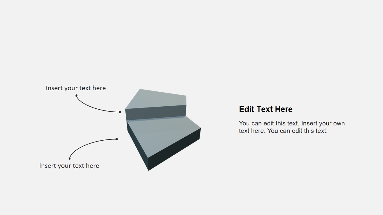 Flat 3d Cube Stairs Diagram For Powerpoint Slidemodel 7736