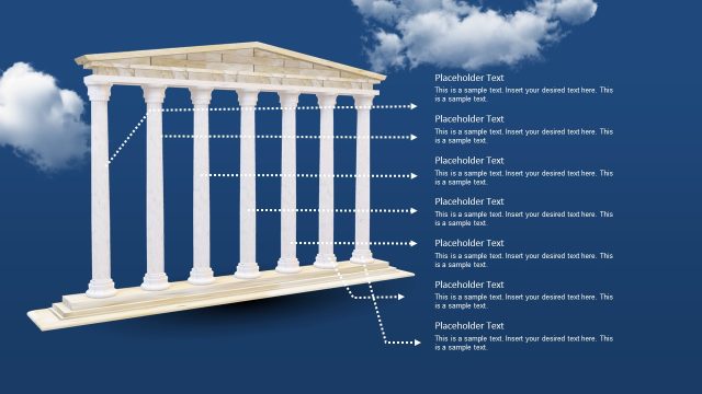 3D Pillars Diagram with Placeholder Text