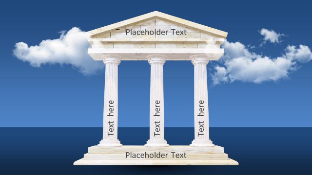 Diagram of 3D Pillars PPT