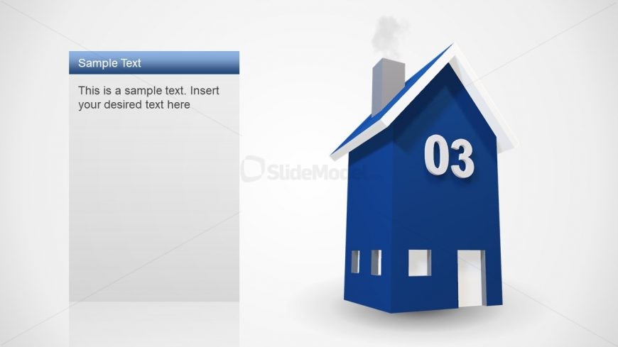 4 Steps 3D House PowerPoint