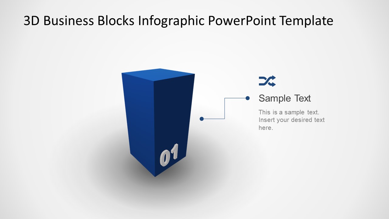 Block Diagram 3D Cube PPT
