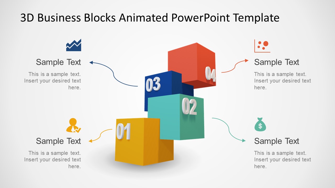 Animated 3D Stepped Diagram for PowerPoint with 4 Steps - SlideModel