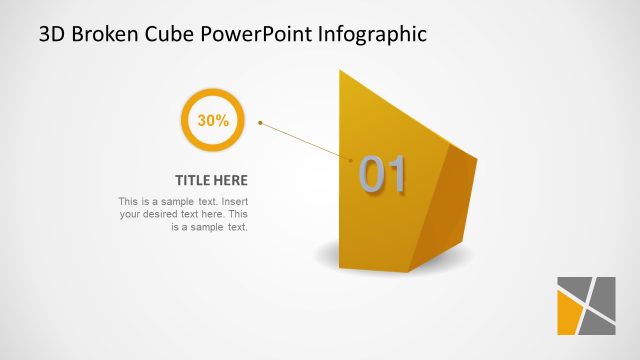 Step 1 3D Cube PowerPoint Diagram