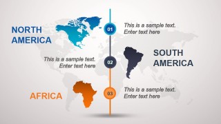 Maps of South America, North America & Africa Slide for PowerPoint