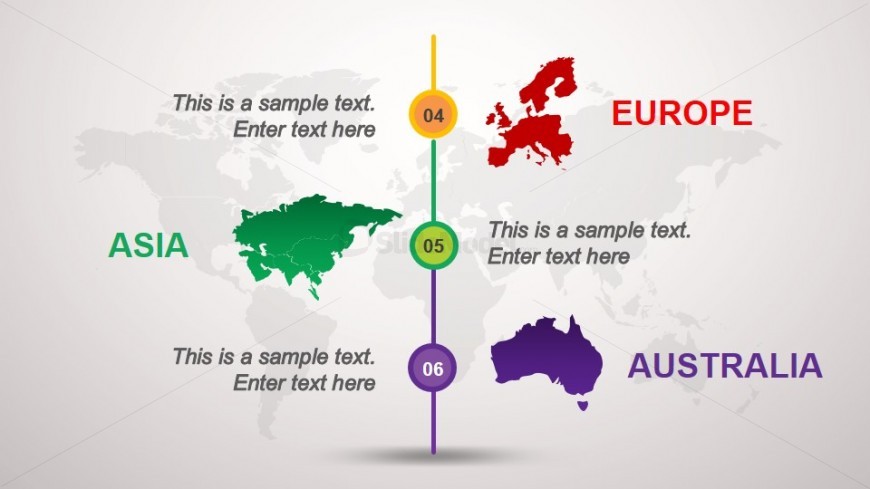 Europe, Asia & Australia Map Slide Design for PowerPoint