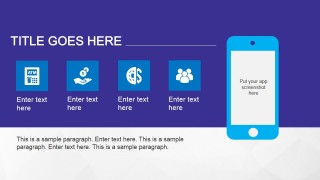 Smartphone Slide Design with 4 Icons