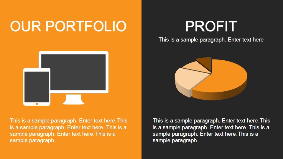 Our Portfolio & Profit Slide Design for PowerPoint