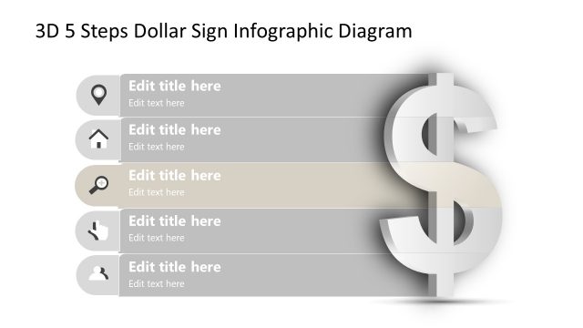 5 Steps Diagram 3 Segment Infographic Template