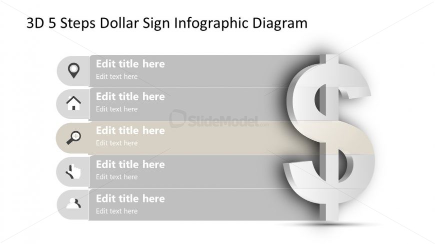 Infographic Diagram Step 3 Dollar Sign PPT