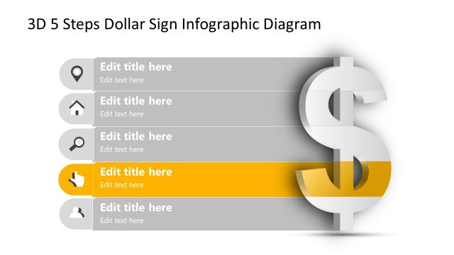 5 Steps Diagram 4 Segment Infographic Template
