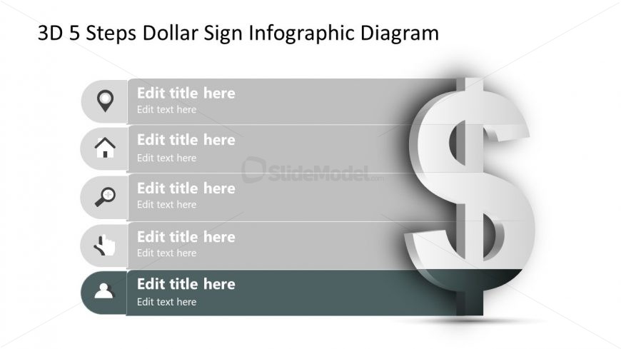 Infographic Diagram Step 5 Dollar Sign PPT