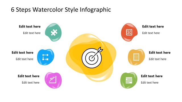 6 Steps Watercolor Infographic Diagram