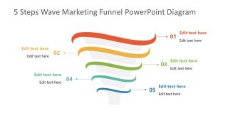 PowerPoint Funnel Diagram 5 Steps Template 