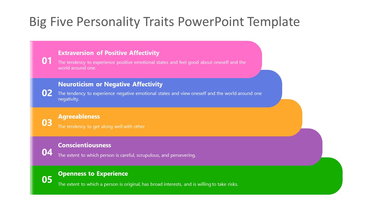 5 Steps Diagram for Personality Traits