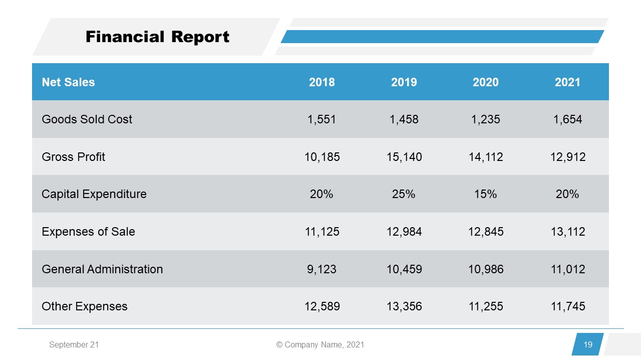 Corporate Annual Report Template of Financial Report 